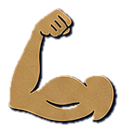 Flexed arm icon representing healthy high-protein food